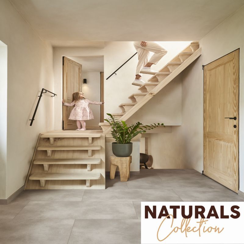Coretec_Naturals_Collection_Hallway_showing_Tile_and_Plank_vinyl_from_the_collection