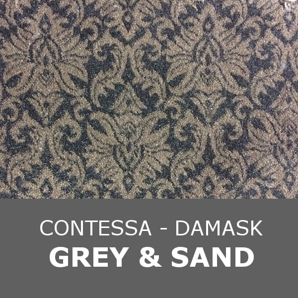 Signature - Contessa Damask - Grey & Sand