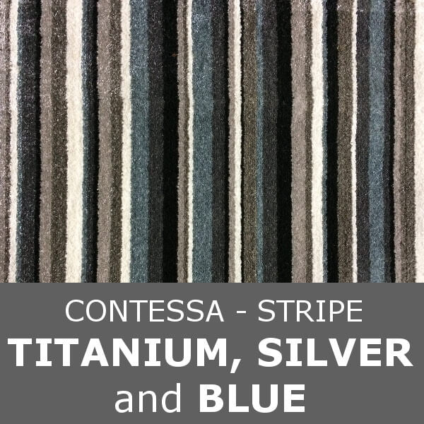Signature - Contessa Stripe - Titanium Silver & Blue